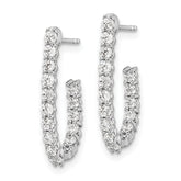 14k White Gold 1 carat Lab Grown Diamond VS/SI+ G+ Complete In and Out J-Hoop Hoop Earrings